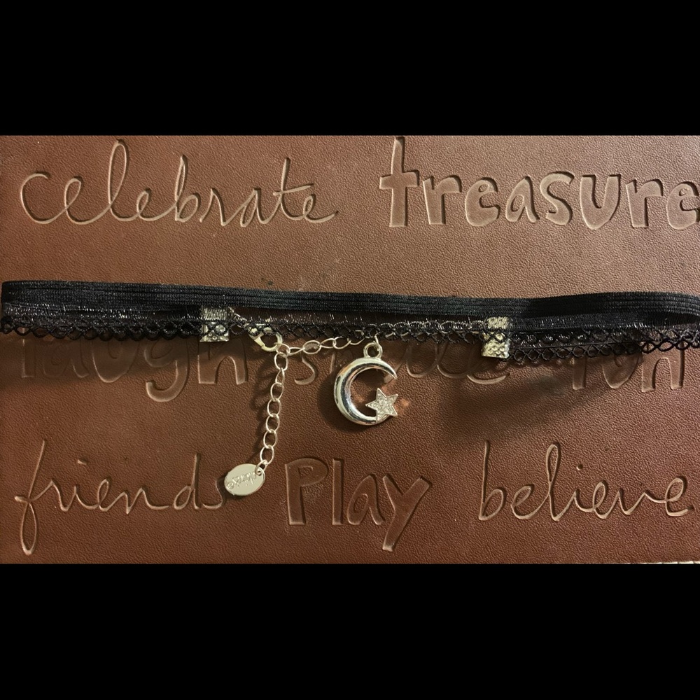 Moon and star choker